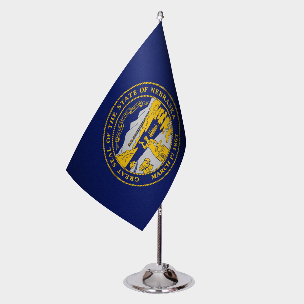 Nebraska State Desk Flags — Double Satin