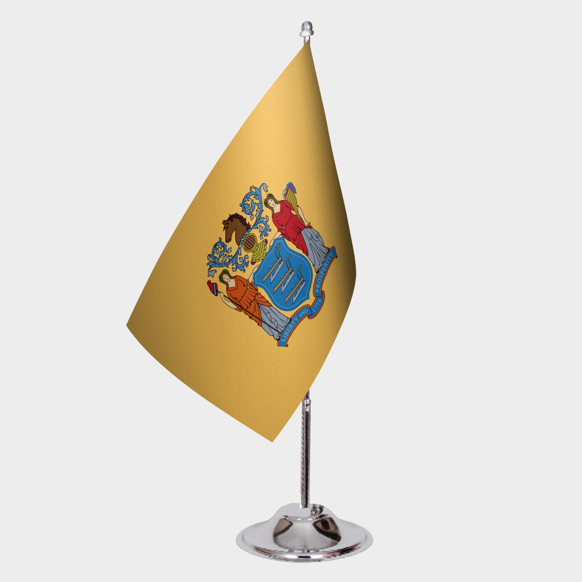 New Jersey State Desk Flags — Double Satin