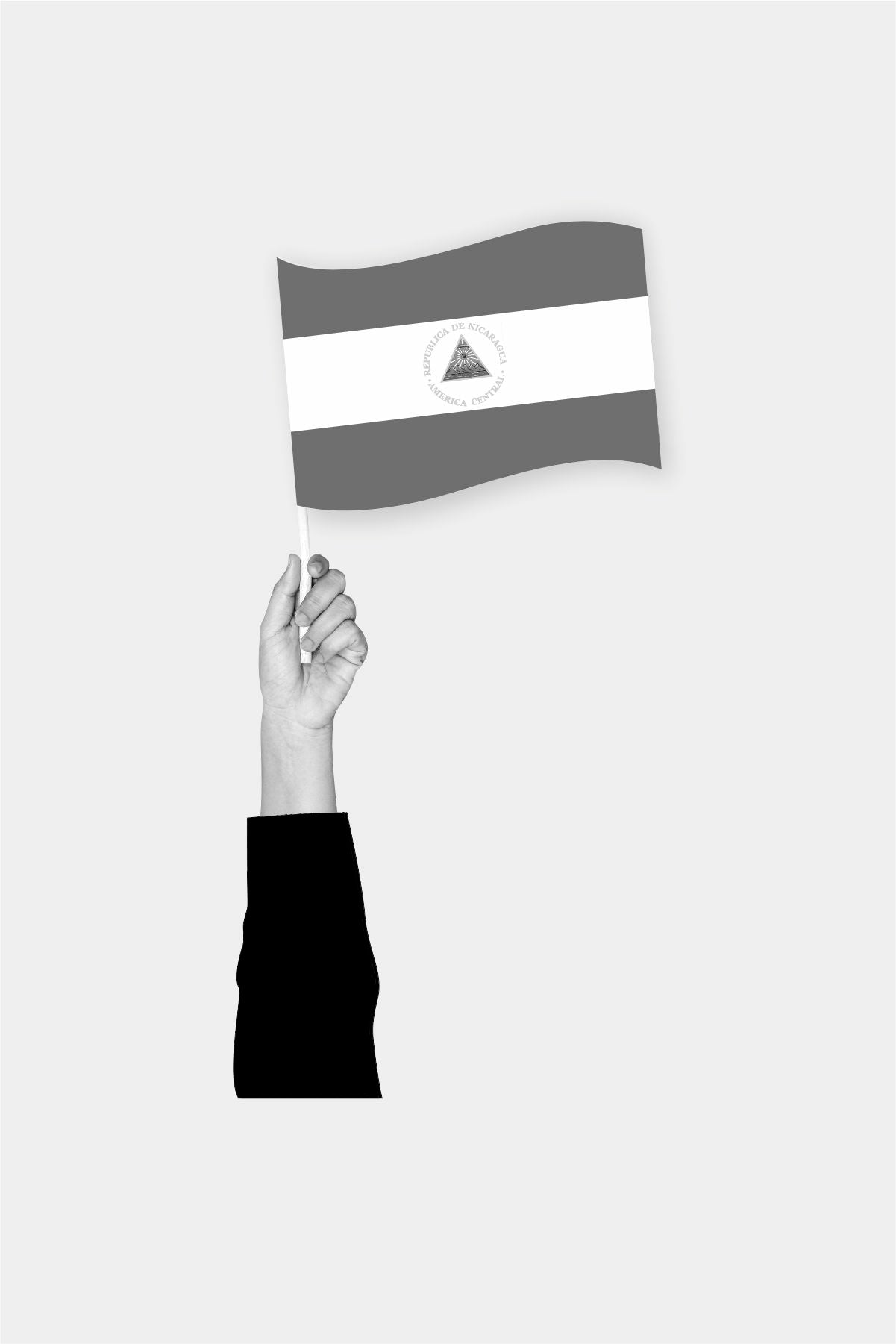 Nicaragua handheld flag on stick - durable polyester country flag for events and parades