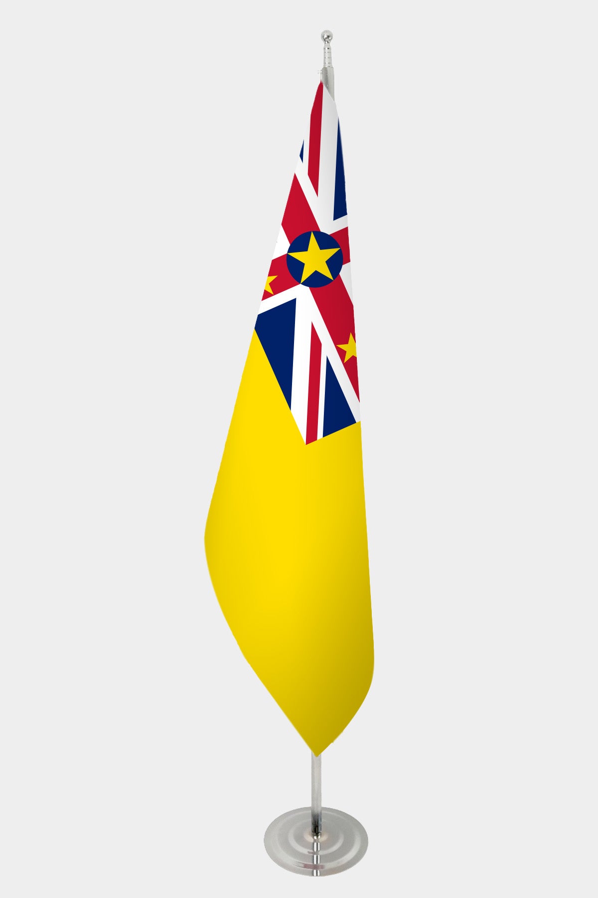 Drapeau officiel d'intérieur de Niue — mât chromé