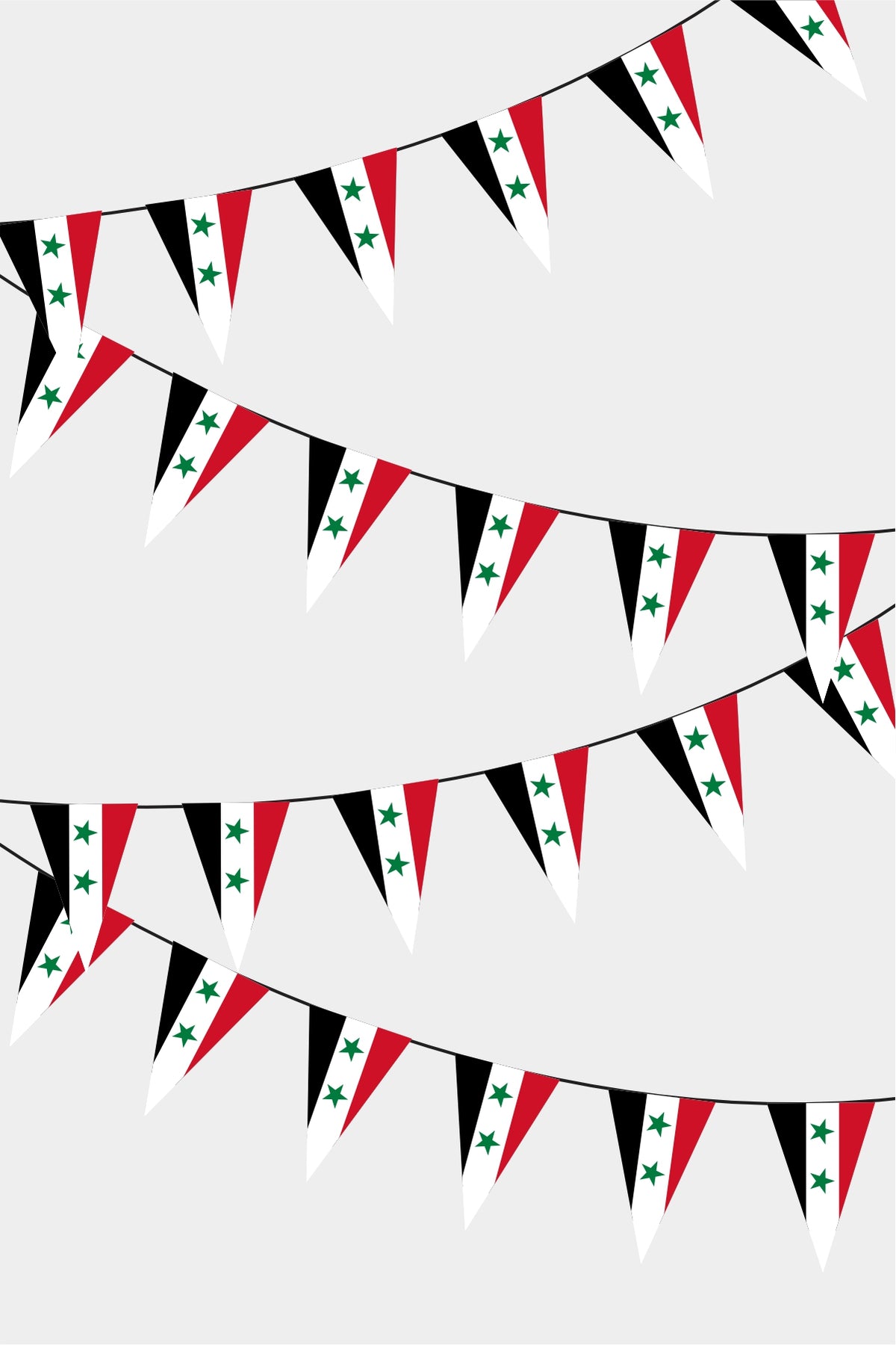 Guirlande de drapeaux triangulaires de la Syrie (1980–2024) 50 m