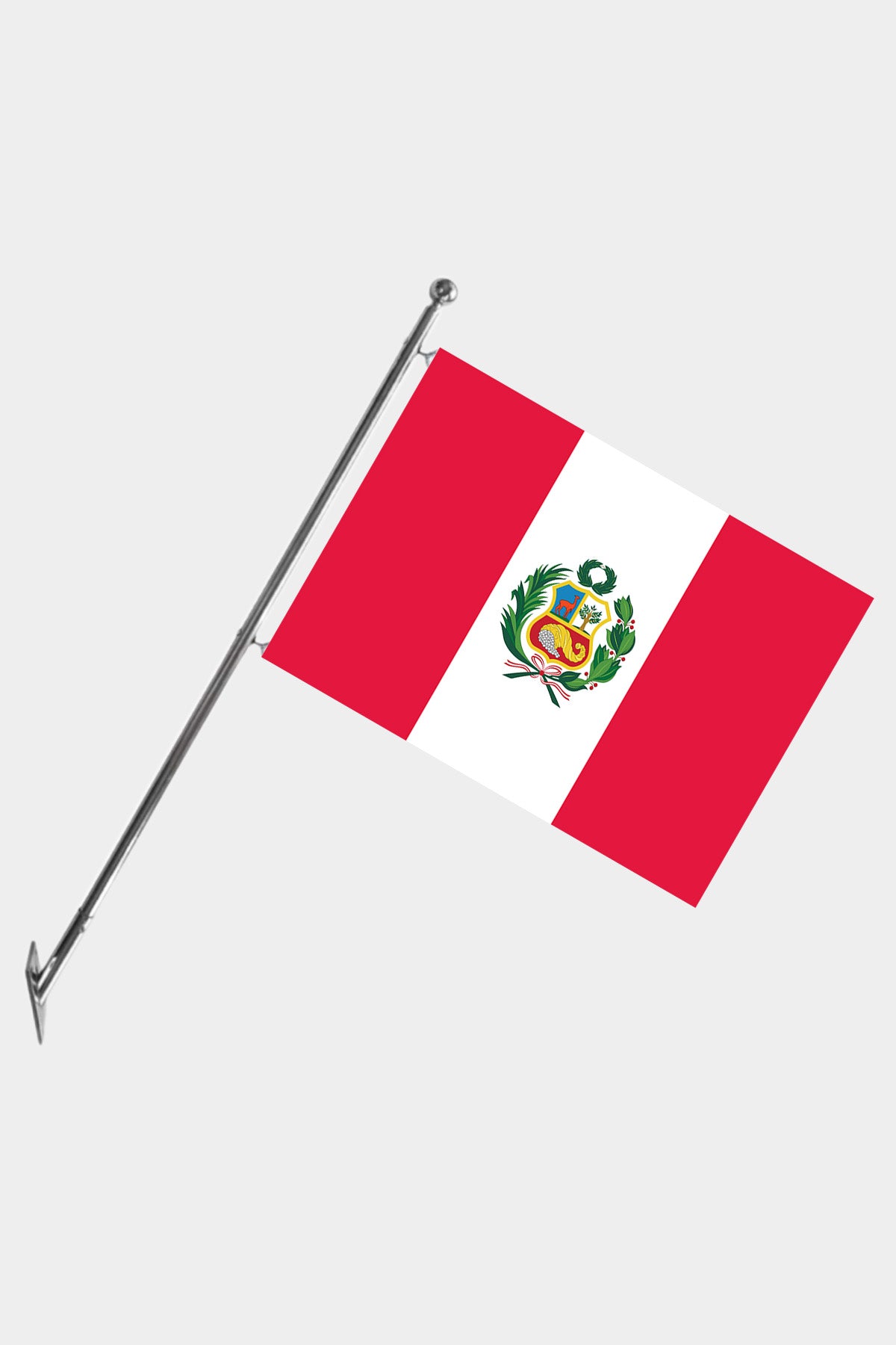 Peru Wall-Mounted Telescopic Flagpole Set — Polyester