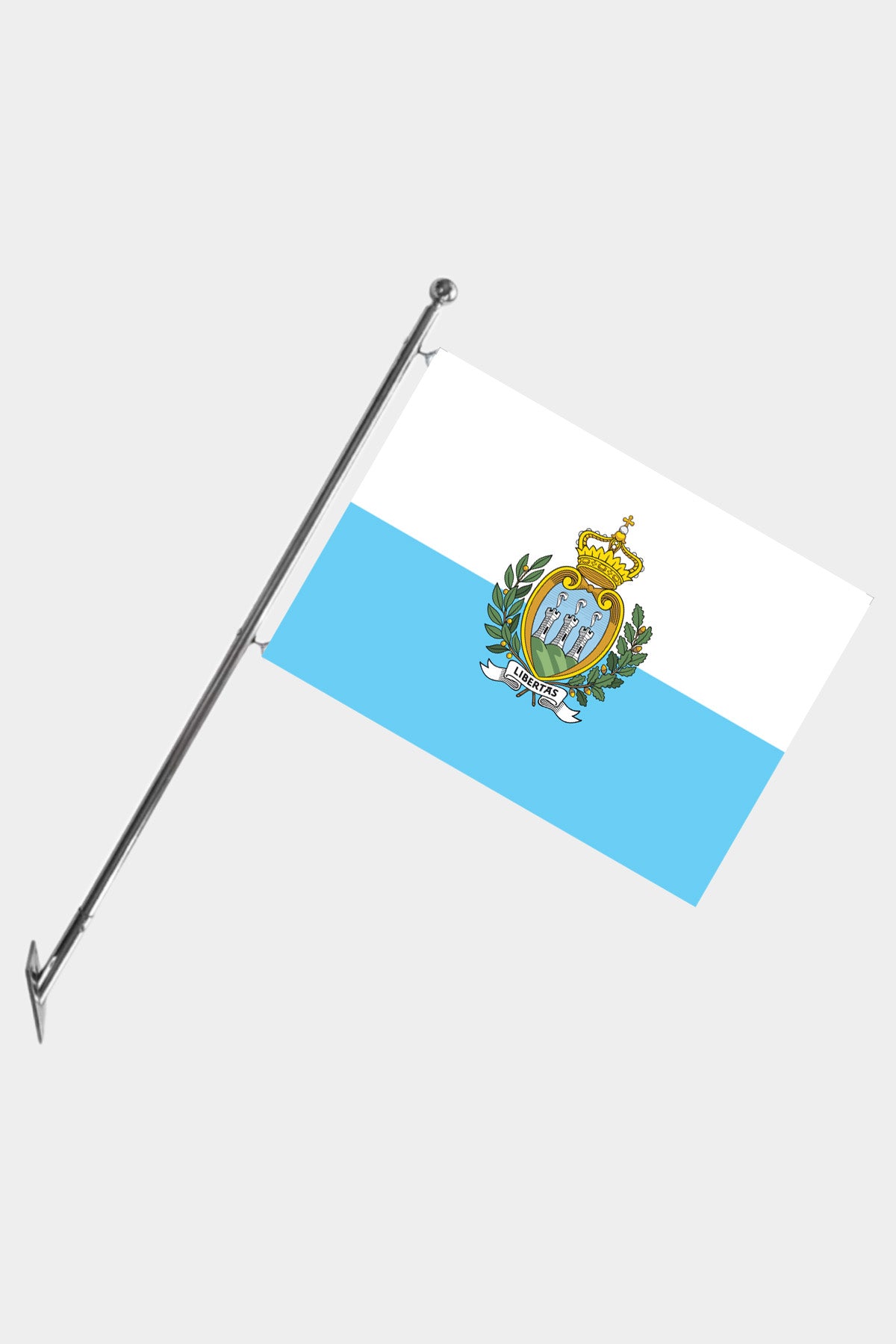 San Marino Wall-Mounted Telescopic Flagpole Set — Polyester