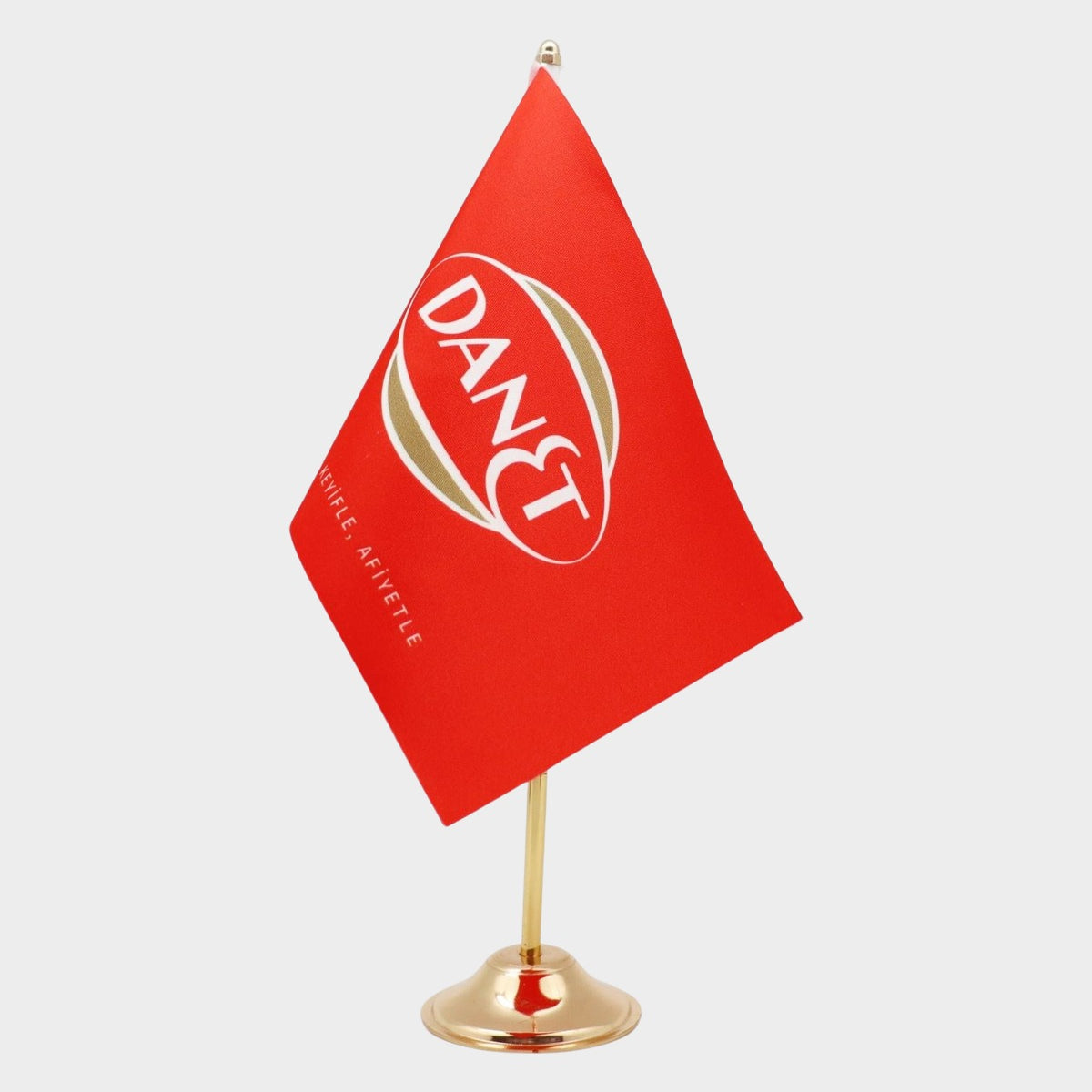 Drapeau de Table Personnalisé Simple, mât doré, drapeau 15 × 22,5 cm sur socle lesté (1)