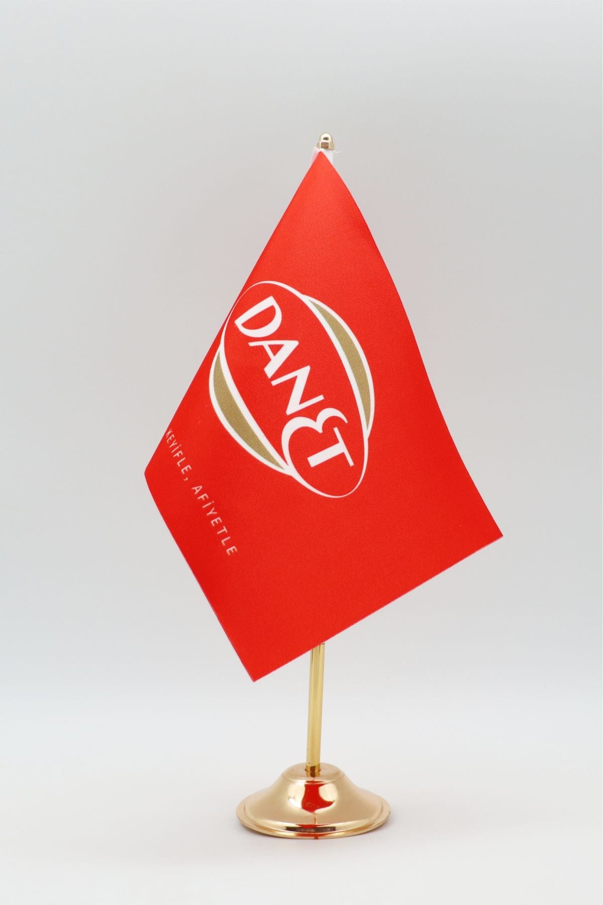 Drapeau de Table Personnalisé Simple, mât doré, drapeau 15 × 22,5 cm sur socle lesté (1)