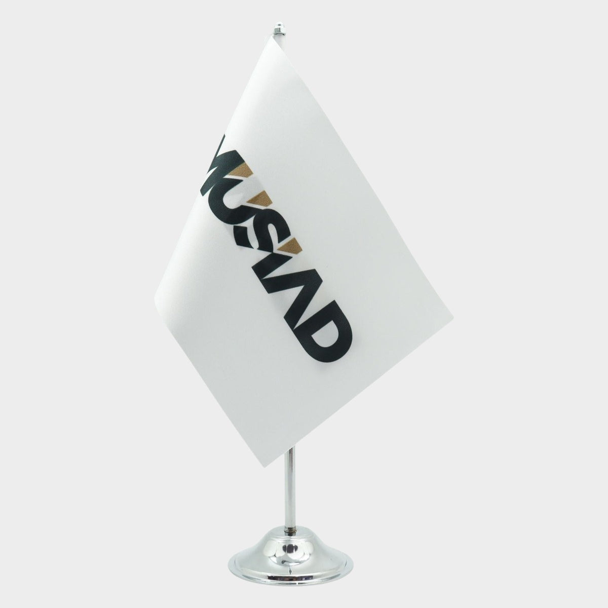 Drapeau de Table Personnalisé Simple, mât chromé, drapeau 15 × 22,5 cm sur socle lesté (1)