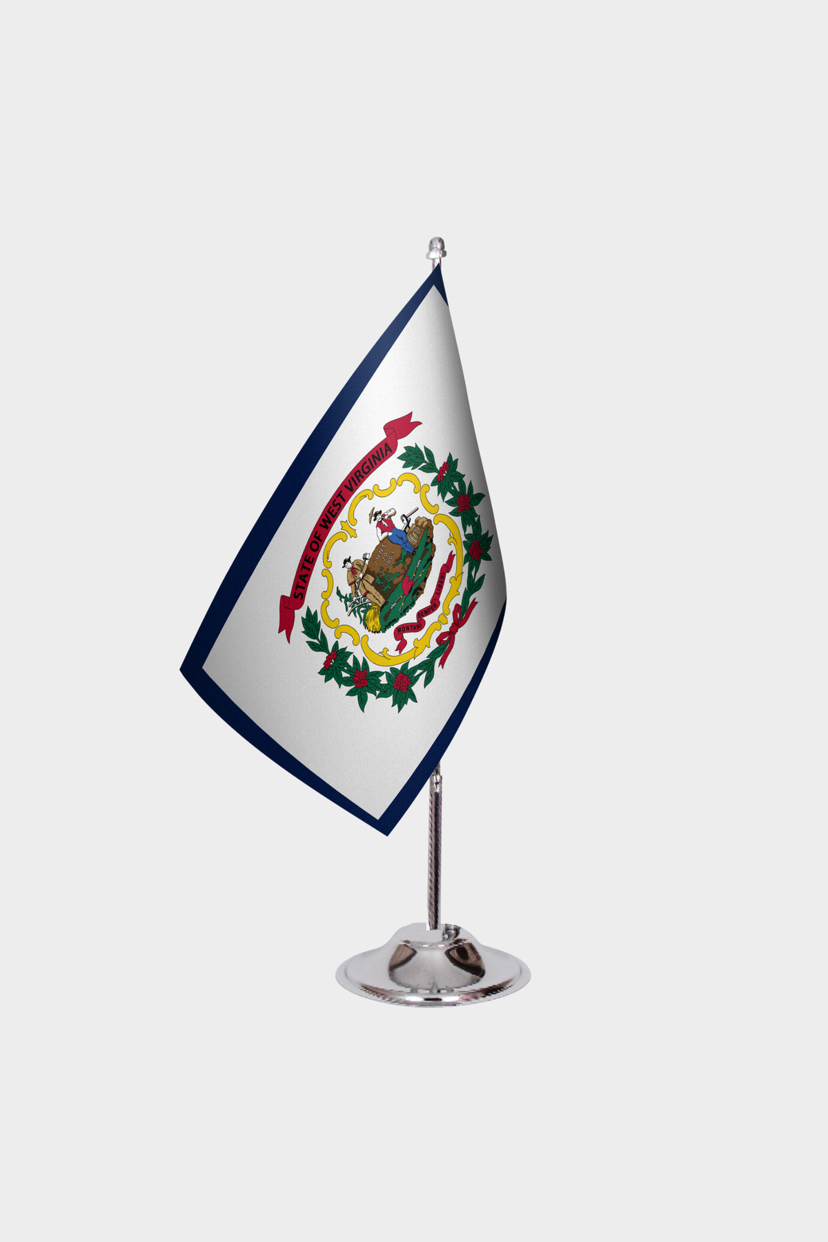 West Virginia State Desk Flags — Double Satin