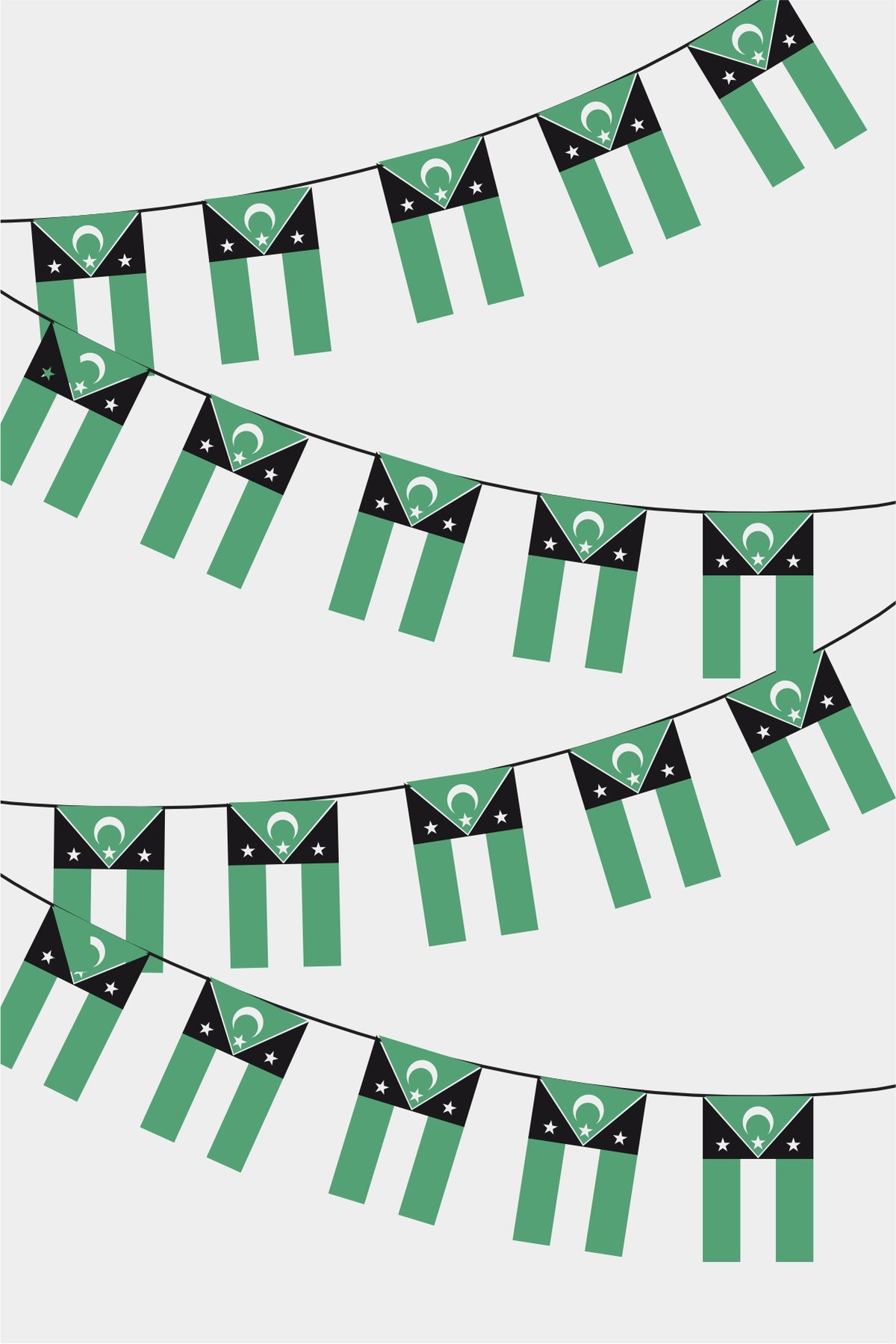 Guirlande de drapeaux rectangulaires de la Thrace occidentale 50 m
