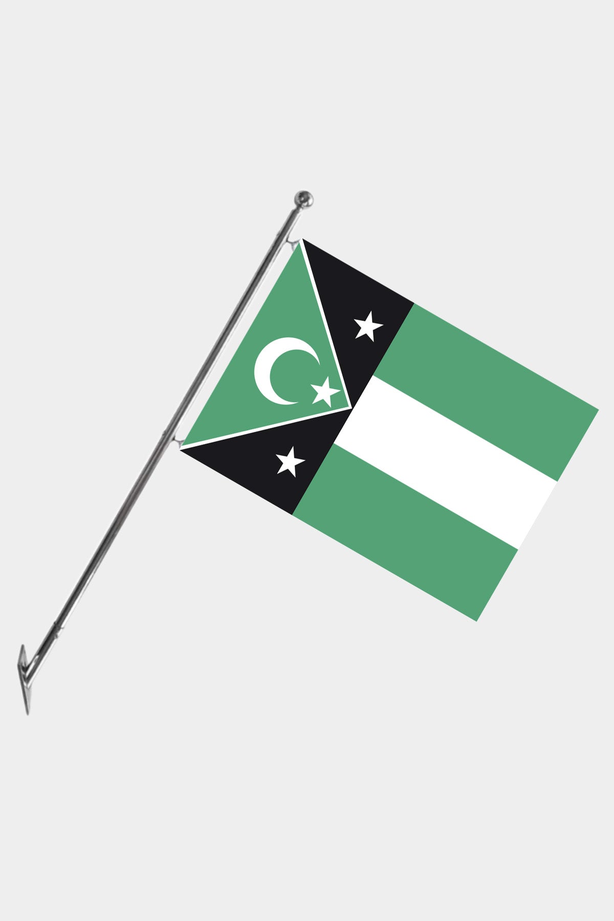Kit drapeau Thrace occidentale et mât télescopique mural — polyester tricoté