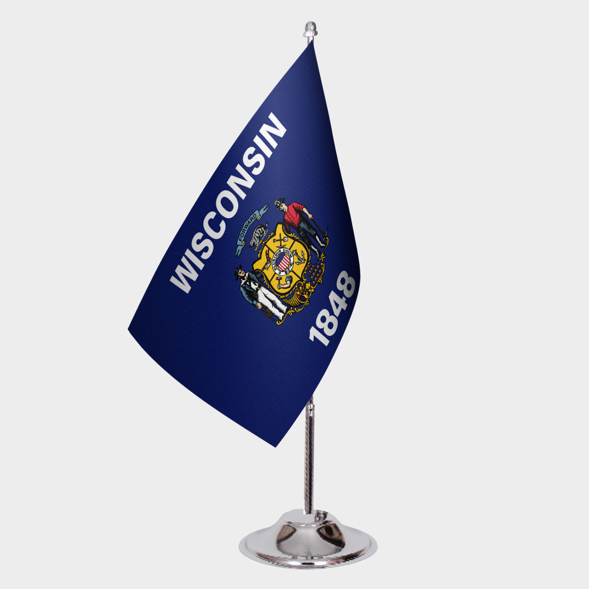 Wisconsin State Desk Flags — Double Satin