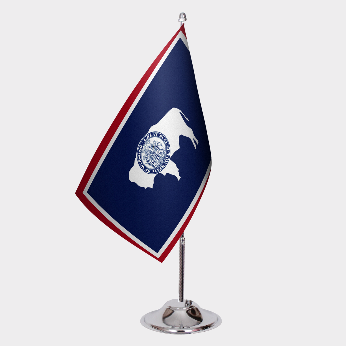 Wyoming State Desk Flags — Double Satin