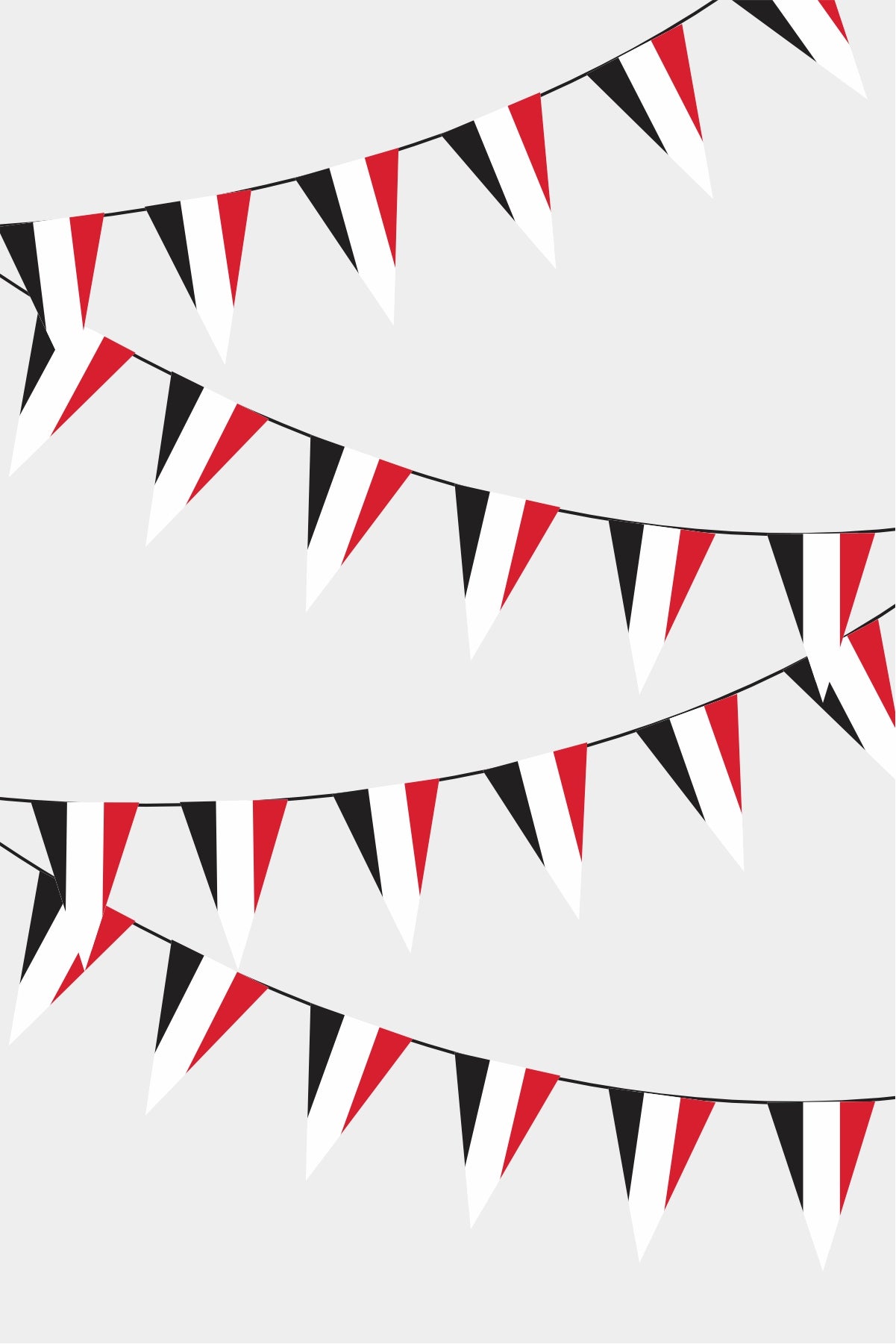 Yemen Triangular Flag Bunting - 50 Meters Premium Pennant Flags for Party Decoration | Professional Quality Raschel Fabric