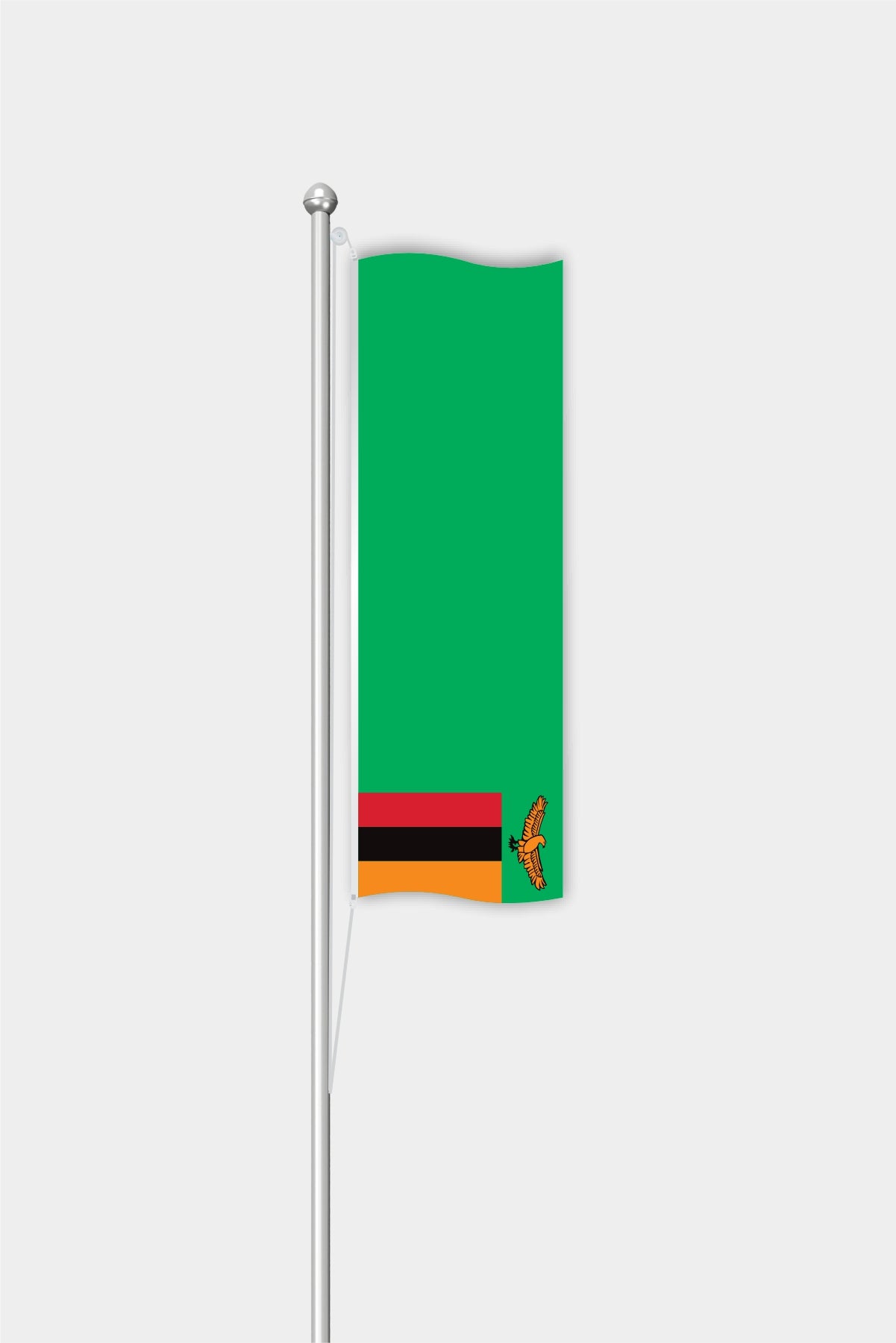 Outdoor Vertical Zambia Flag — Polyester