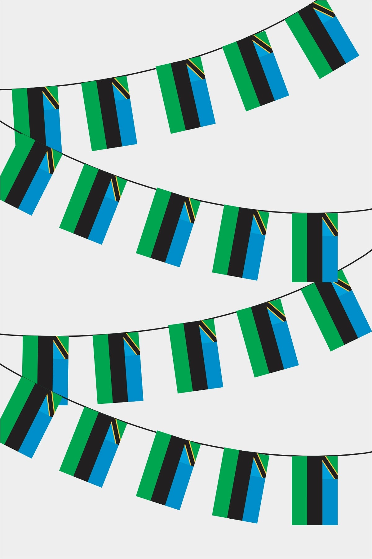 Guirlande de drapeaux rectangulaires de Zanzibar 50 m