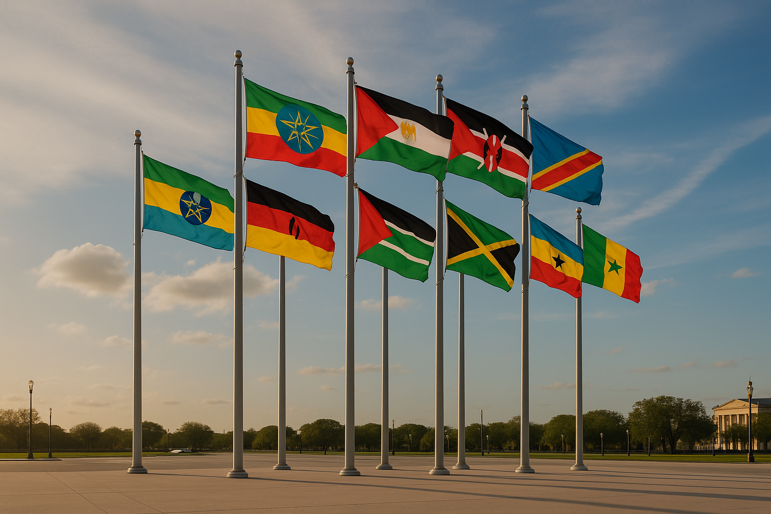 African countries national flags waving outdoors – Asya Bayrak