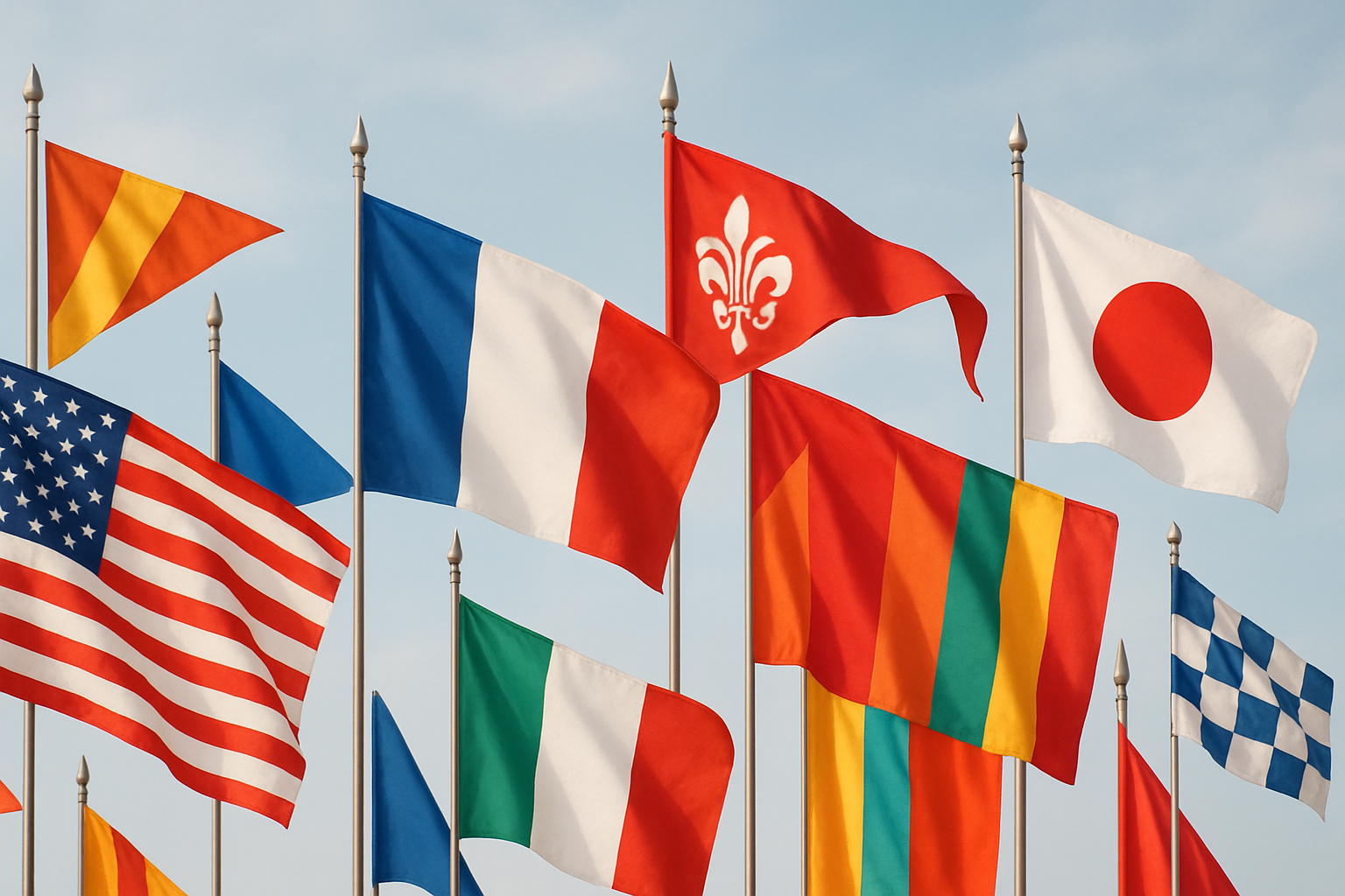 High-quality national and corporate flags waving outdoors – Asya Bayrak