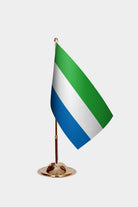 Sierra Leone Gold Desk Flag - Premium Metal Stand