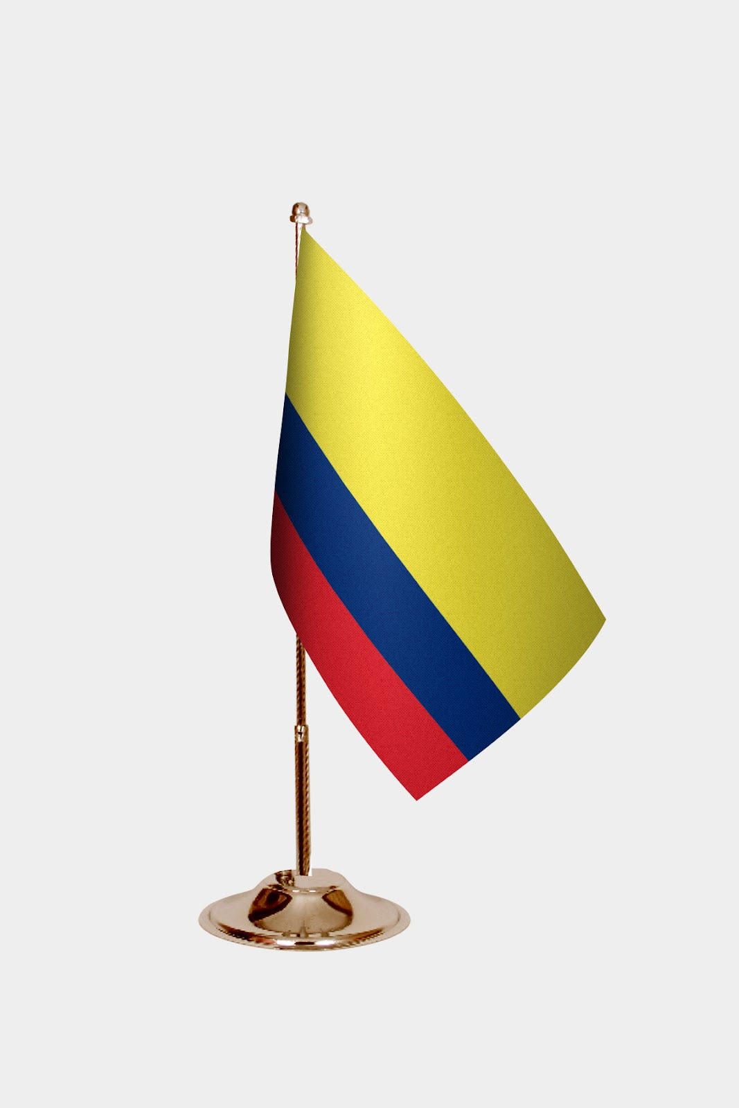Colombia Gold Desk Flag - Premium Metal Stand