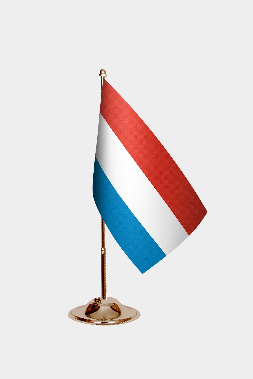 Luxembourg Gold Desk Flag - Premium Metal Stand
