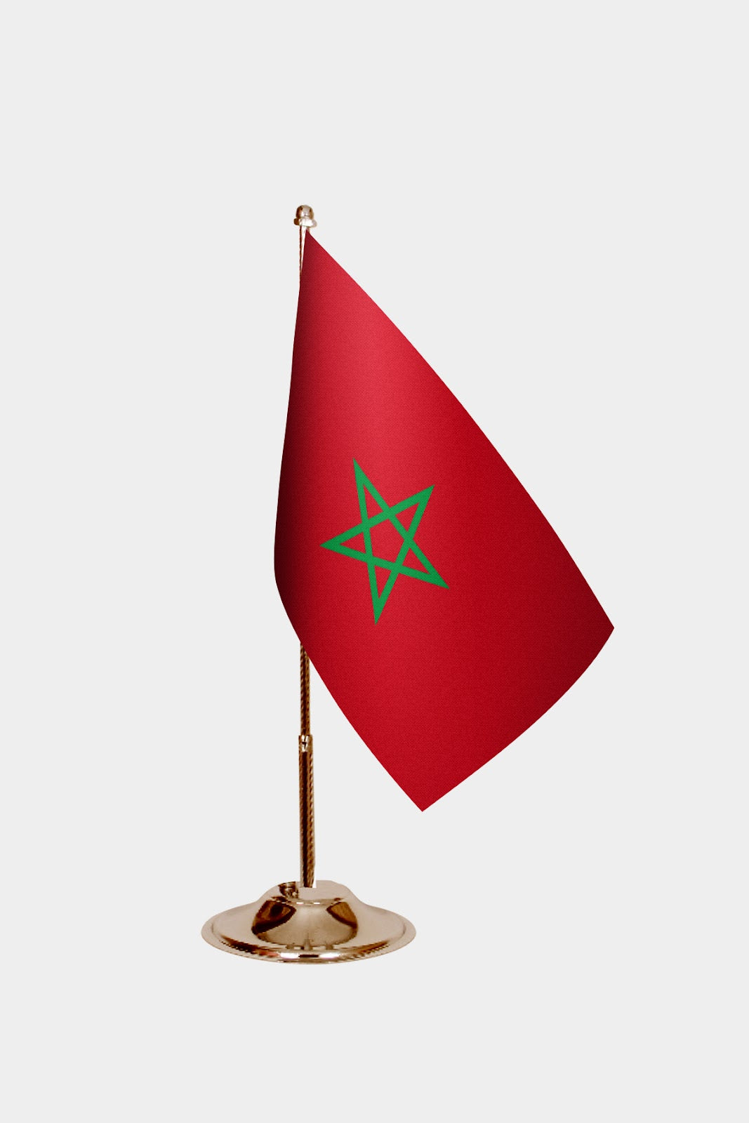 Morocco Gold Desk Flag - Premium Metal Stand