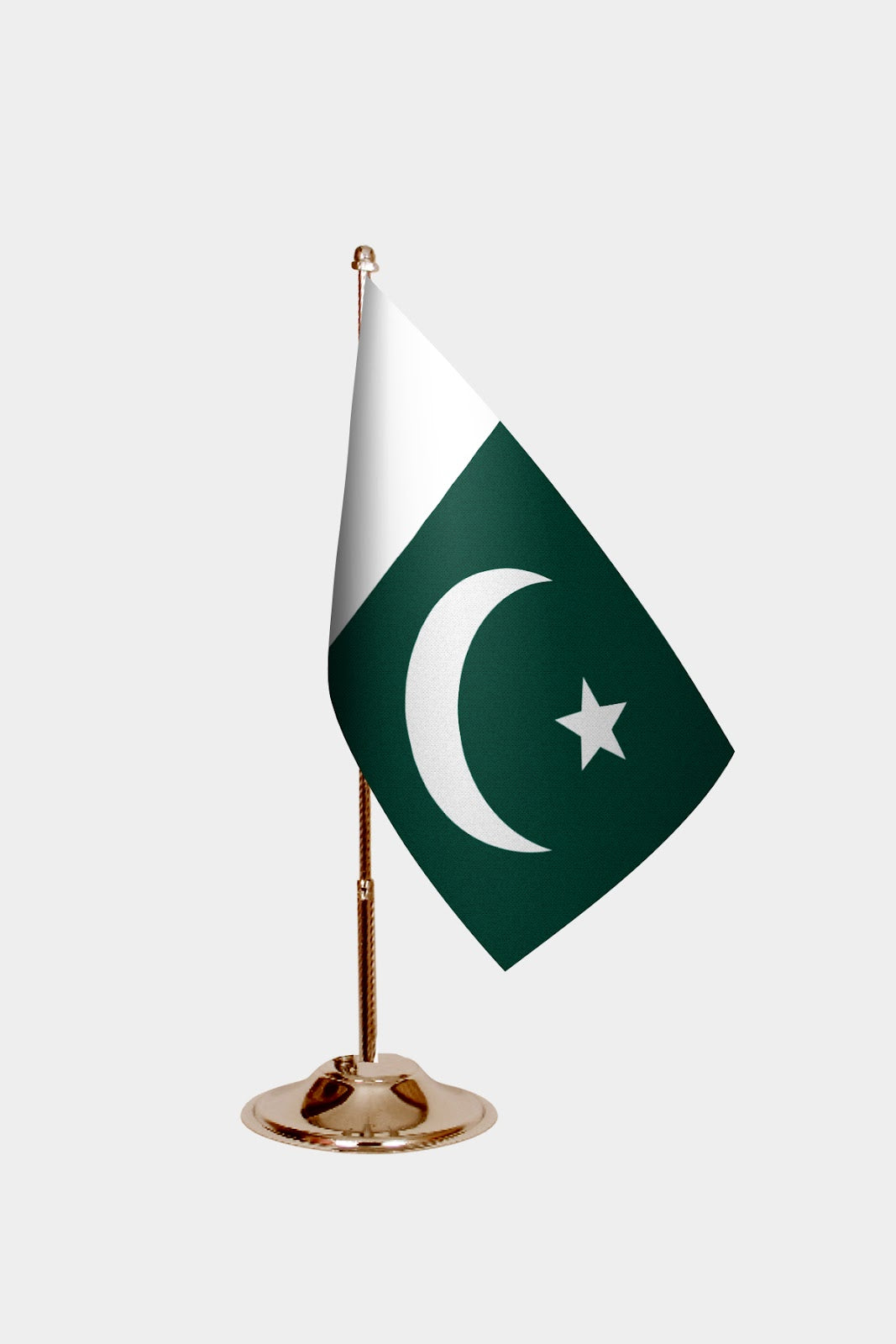 Pakistan Gold Desk Flag - Premium Metal Stand