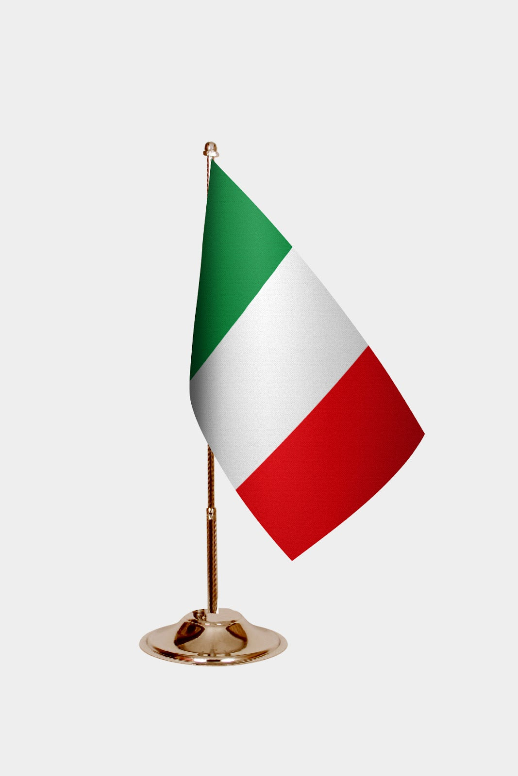 Italy Gold Desk Flag - Premium Metal Stand