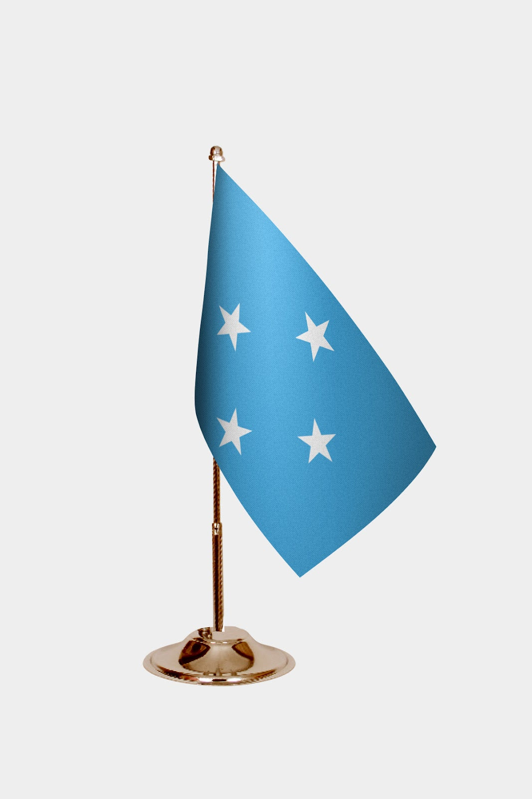 Micronesia Gold Desk Flag - Premium Metal Stand