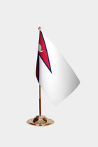 Nepal Gold Desk Flag - Premium Metal Stand