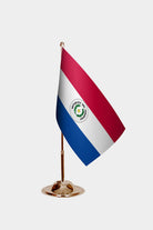 Paraguay Gold Desk Flag - Premium Metal Stand