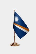Marshall Islands Gold Desk Flag - Premium Metal Stand