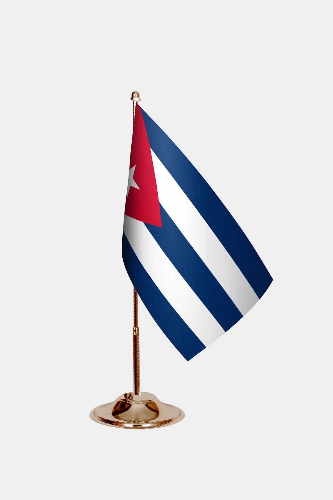 Cuba Gold Desk Flag - Premium Metal Stand