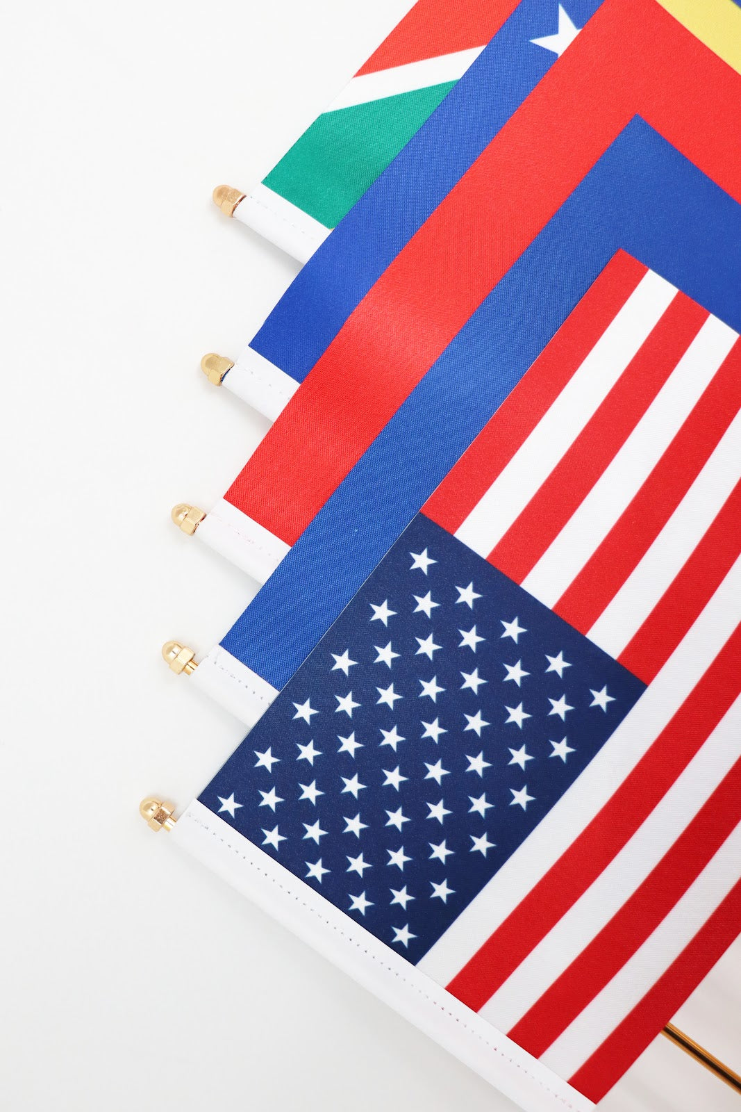 Gold Desk Flag Detail - Flag Fabric Quality