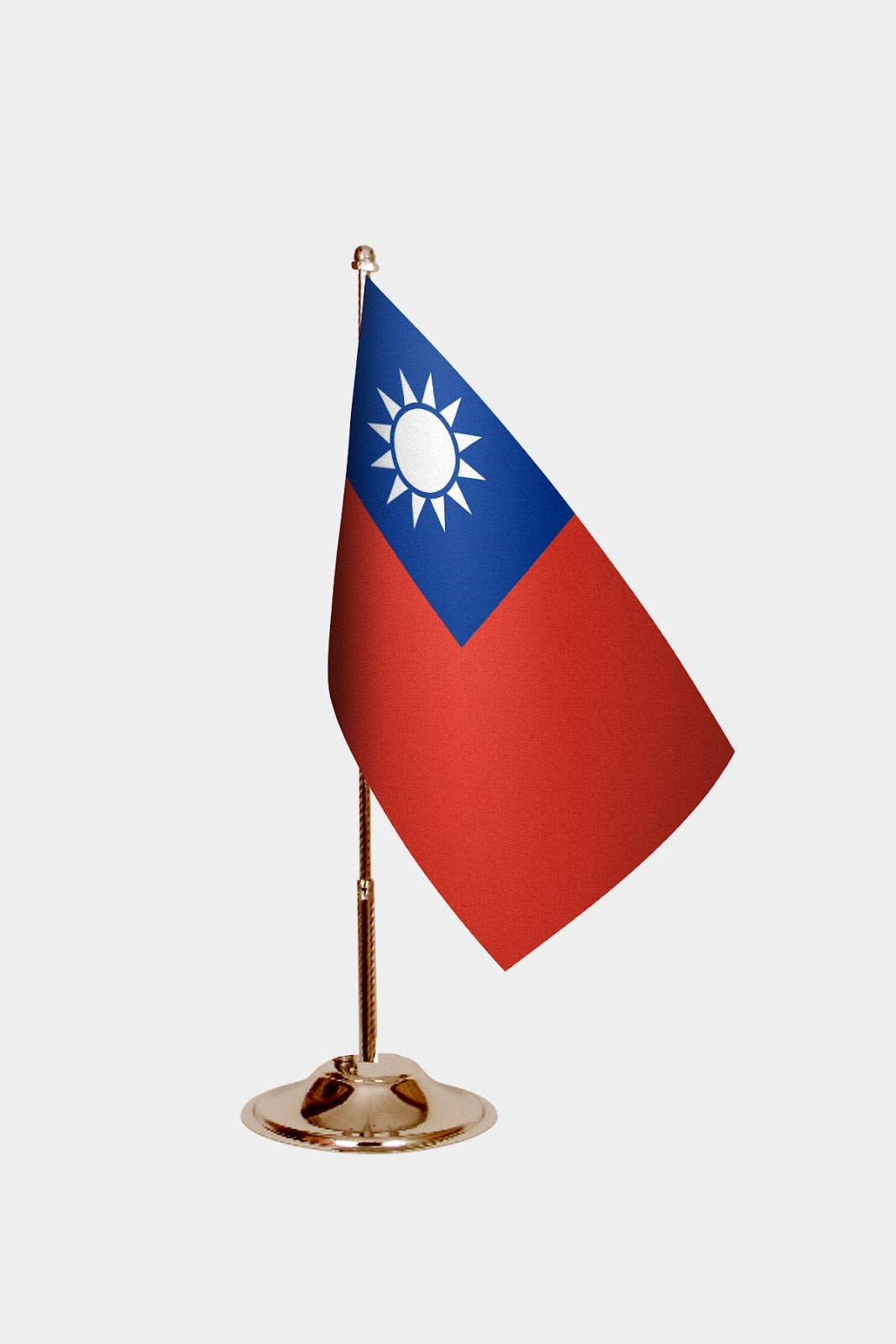 Taiwan Gold Desk Flag - Premium Metal Stand