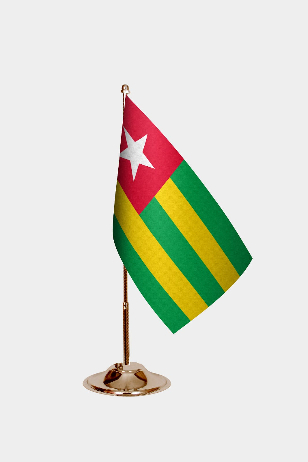 Togo Gold Desk Flag - Premium Metal Stand