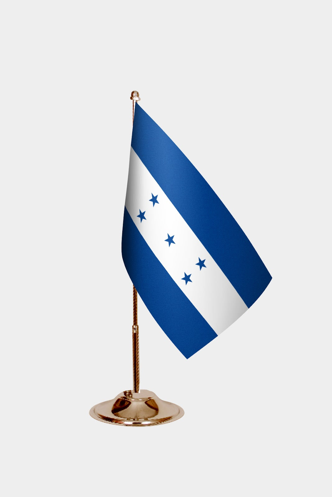 Honduras Gold Desk Flag - Premium Metal Stand