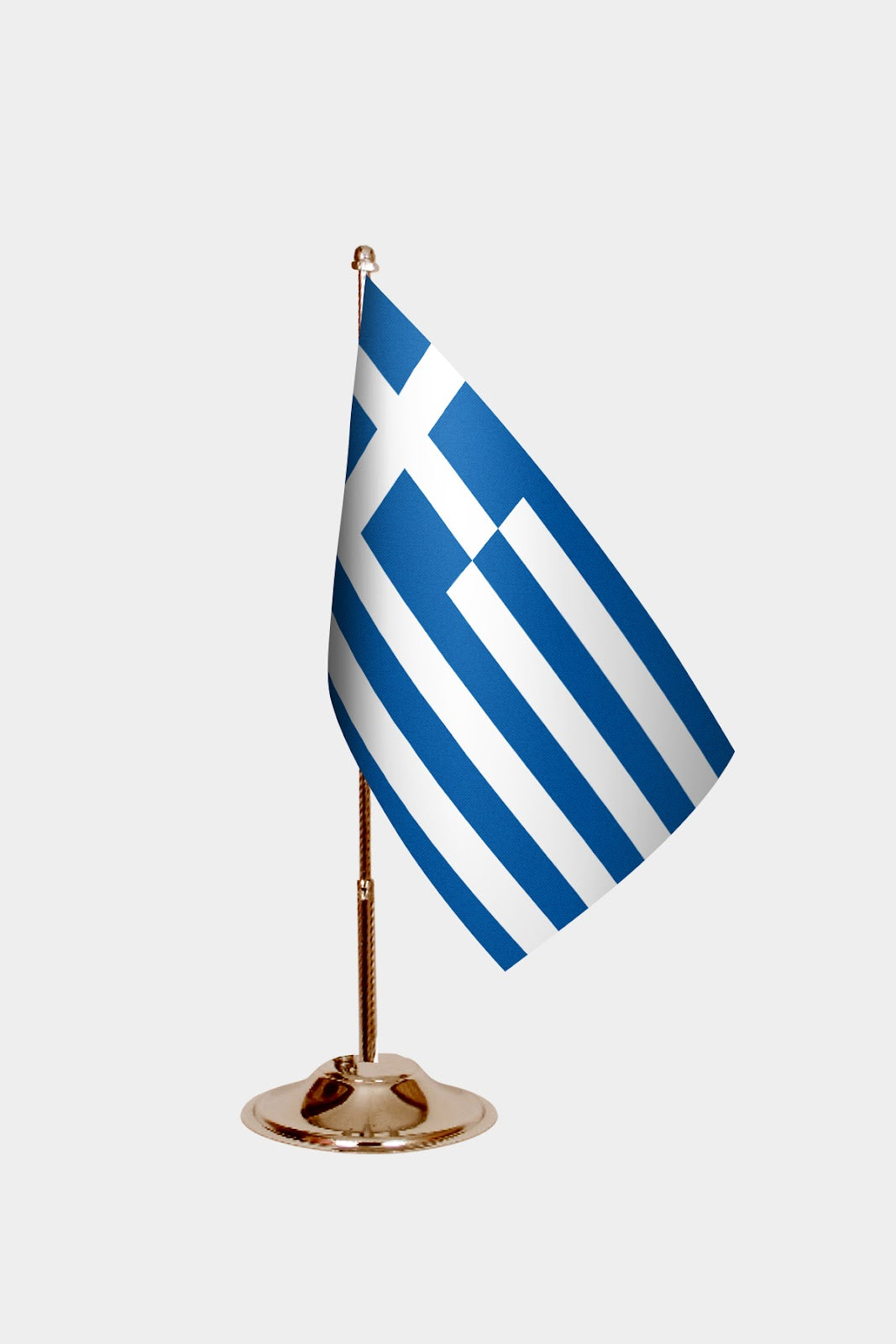 Greece Gold Desk Flag - Premium Metal Stand