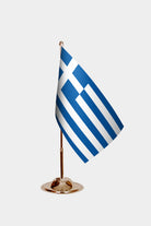 Greece Gold Desk Flag - Premium Metal Stand