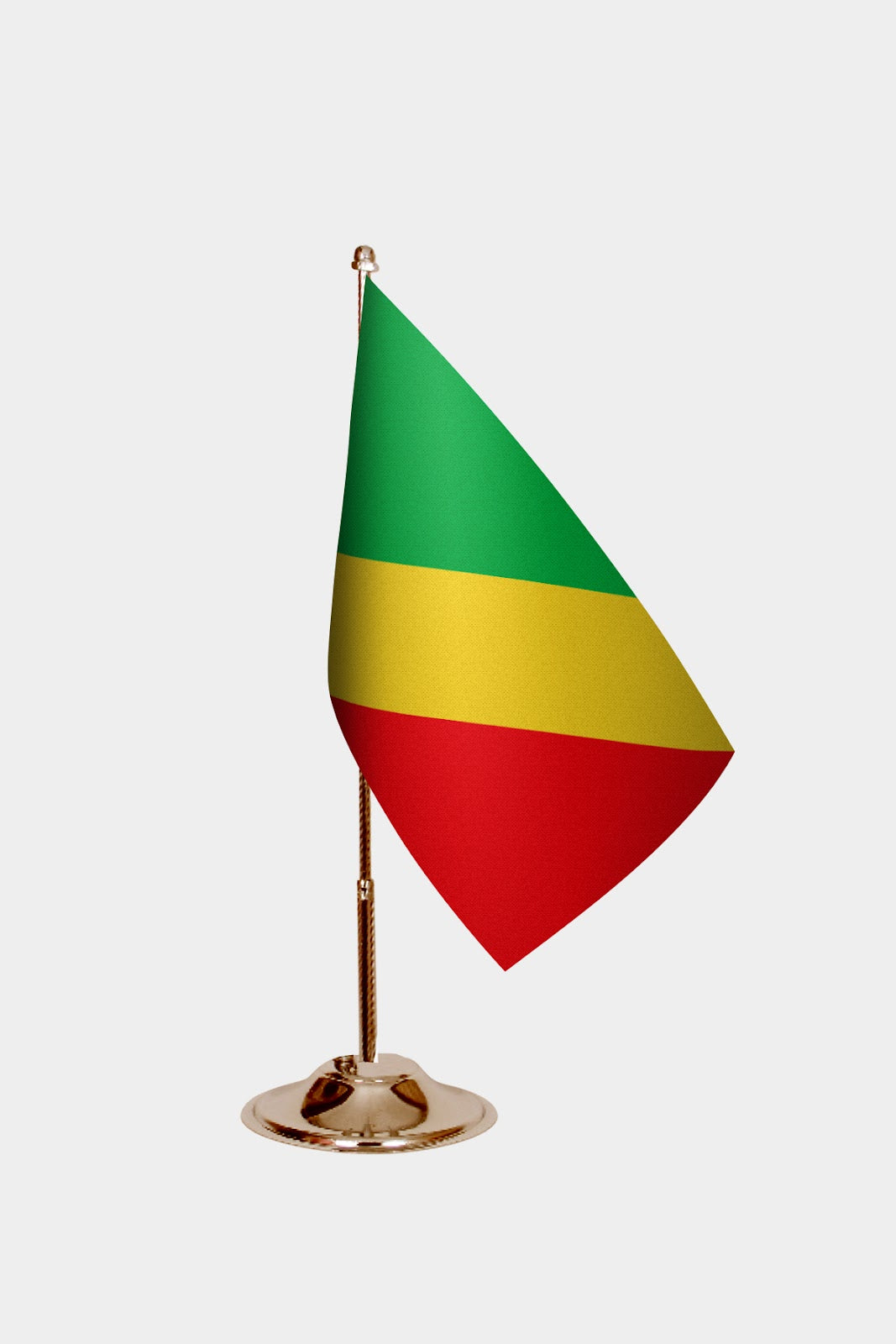 Congo Gold Desk Flag - Premium Metal Stand
