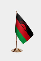Malawi Gold Desk Flag - Premium Metal Stand