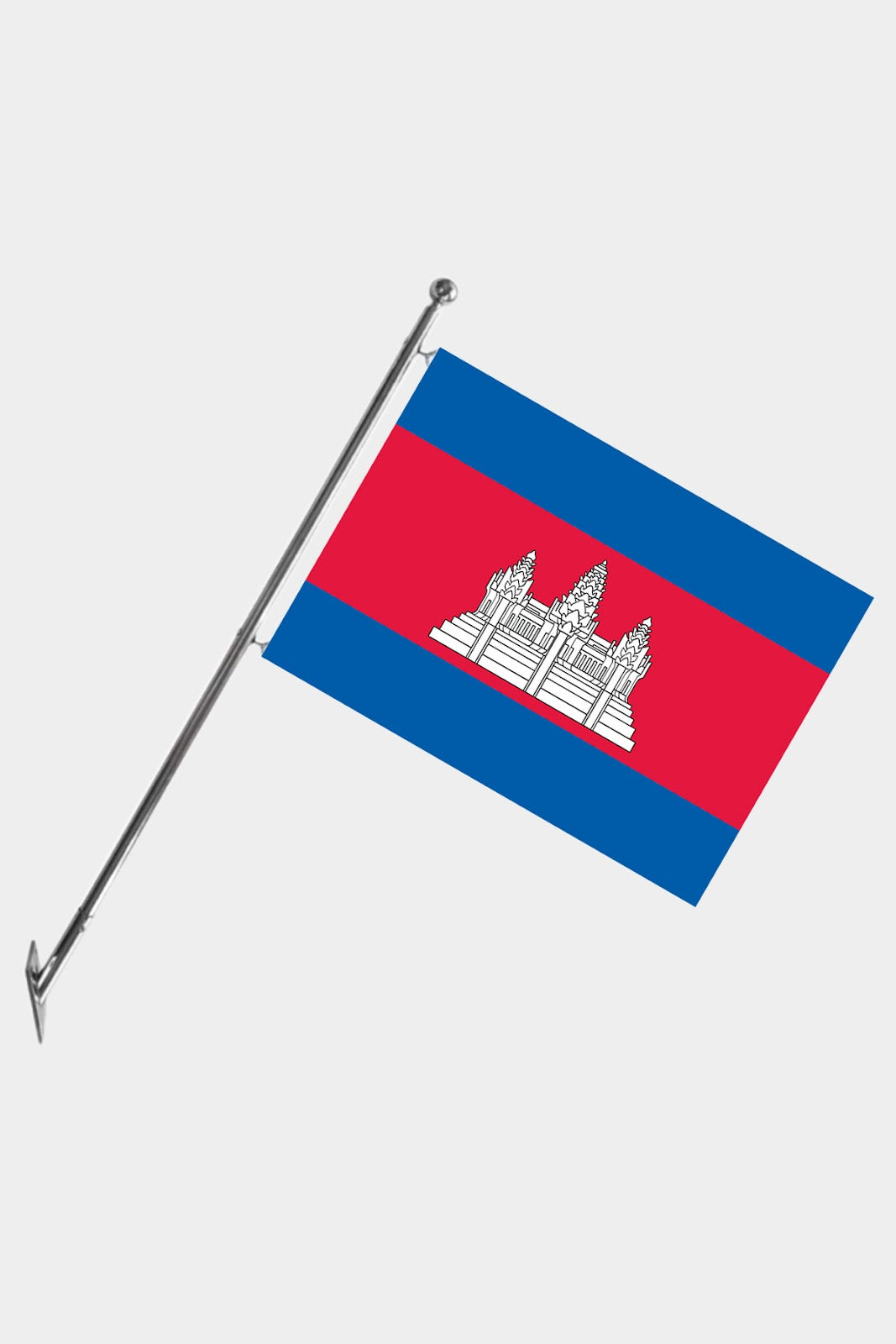 Cambodia Wall-Mounted Telescopic Flagpole Set — Polyester