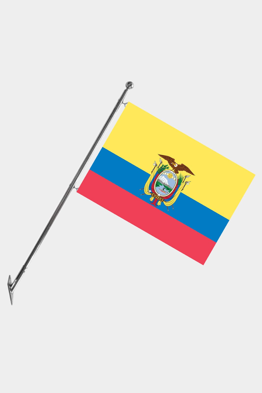 Ecuador Wall-Mounted Telescopic Flagpole Set — Polyester