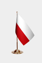 Poland Gold Desk Flag - Premium Metal Stand