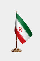Iran Gold Desk Flag - Premium Metal Stand