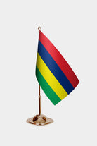 Mauritius Gold Desk Flag - Premium Metal Stand