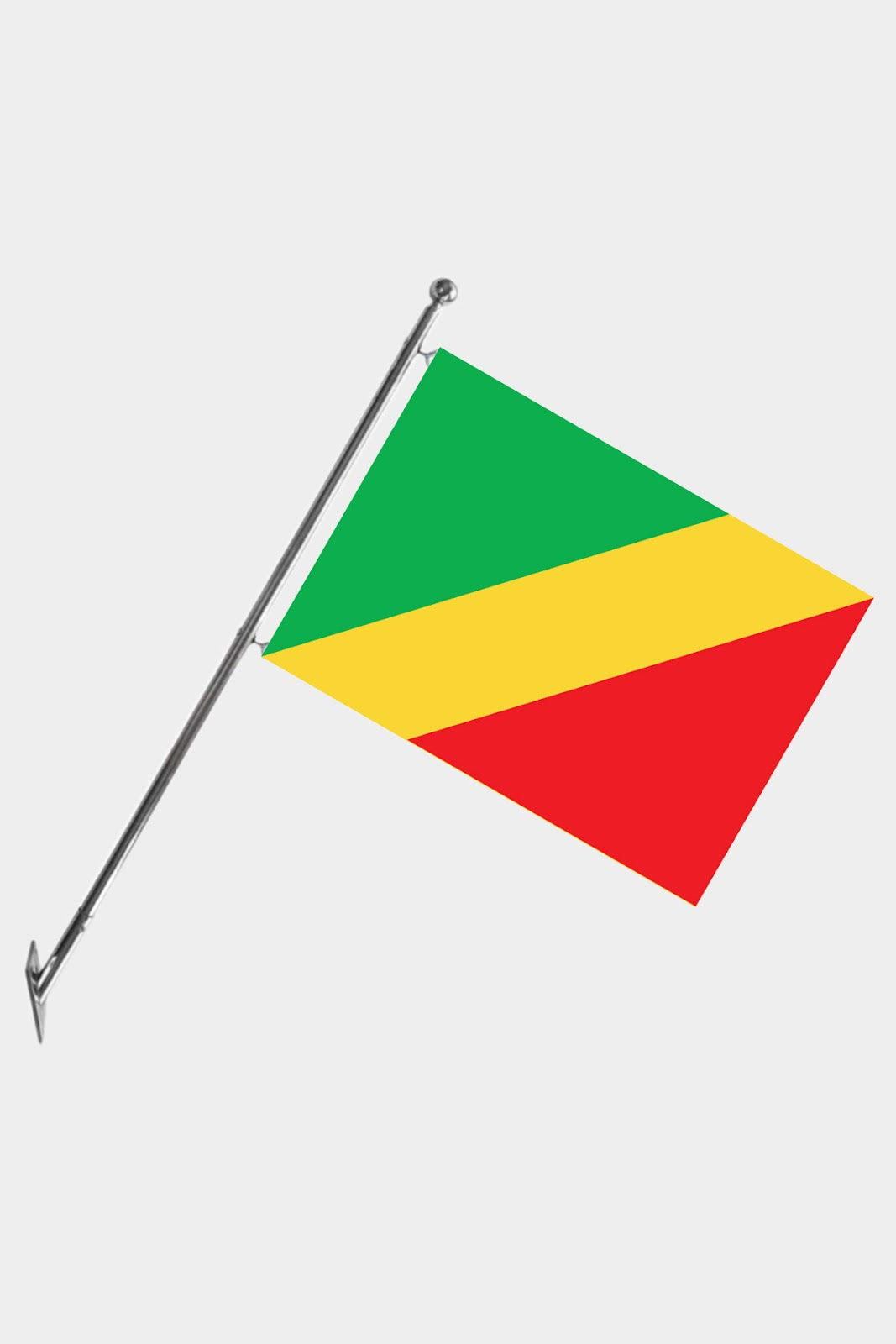 Congo Wall-Mounted Telescopic Flagpole Set — Polyester