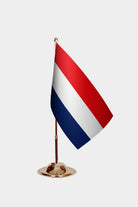 Netherlands Gold Desk Flag - Premium Metal Stand