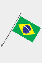 Brazil Wall-Mounted Telescopic Flagpole Set — Polyester