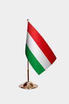 Hungary Gold Desk Flag - Premium Metal Stand