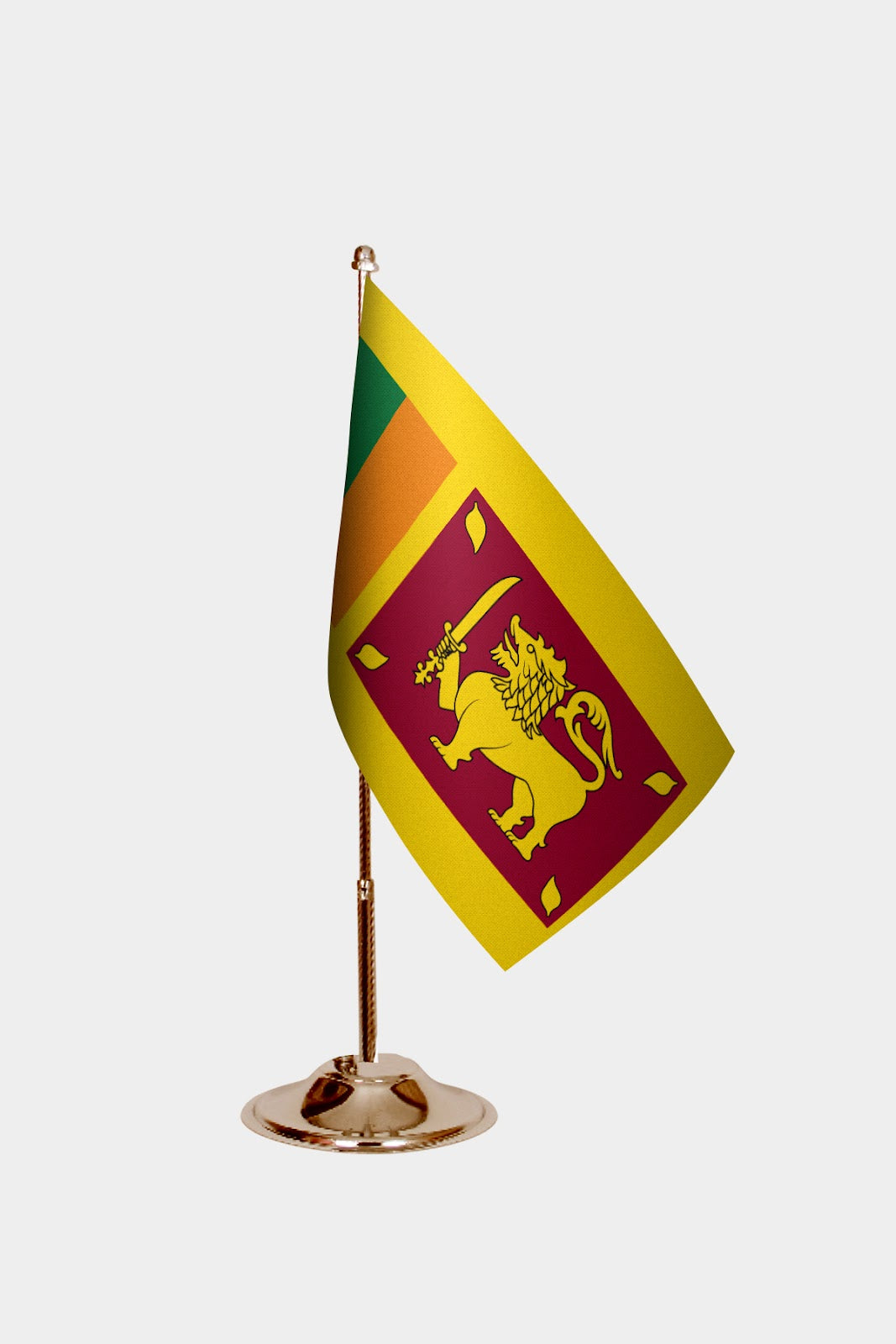 Sri Lanka Gold Desk Flag - Premium Metal Stand