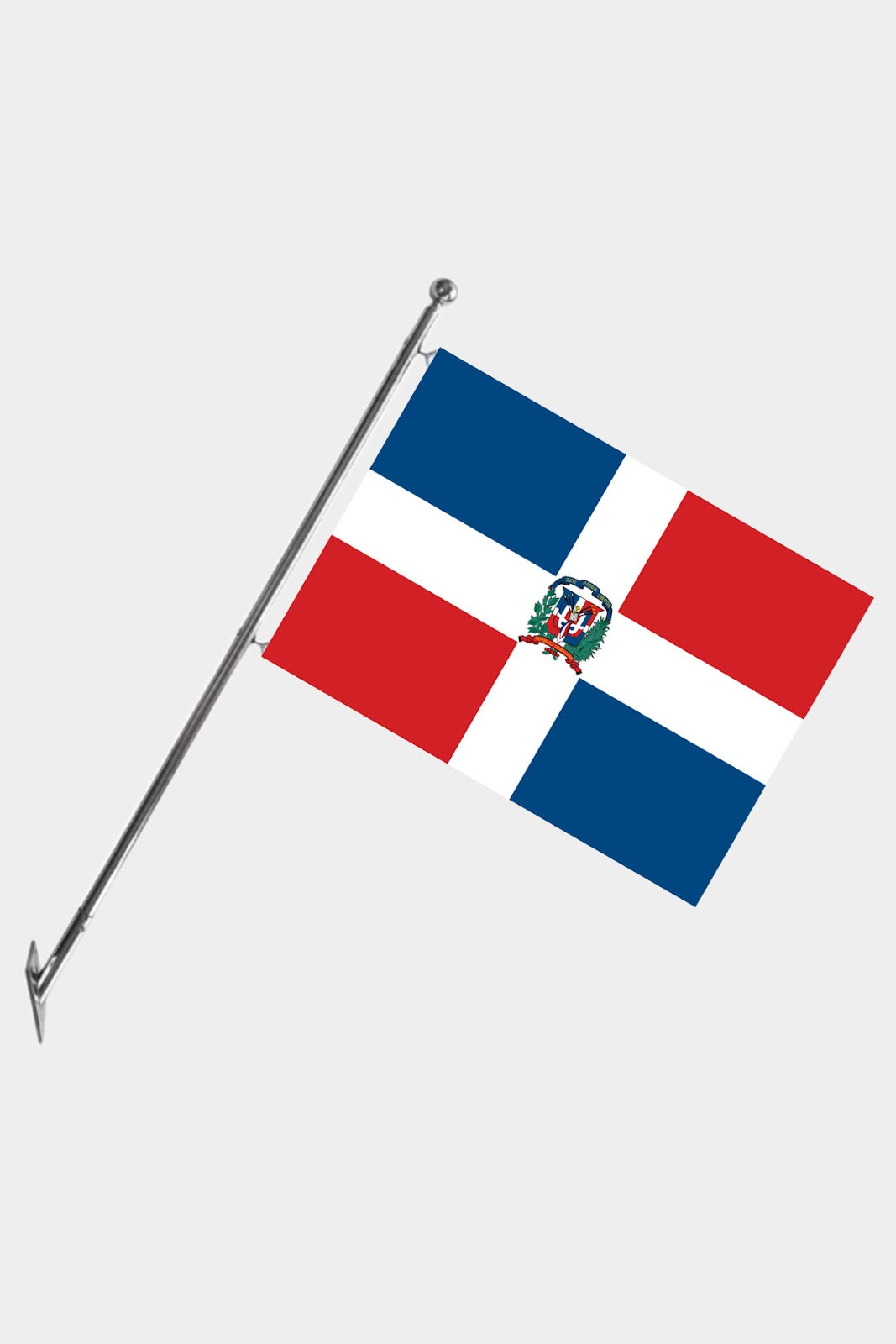 Dominican Republic Wall-Mounted Telescopic Flagpole Set — Polyester